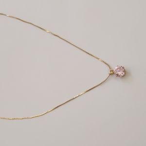 Pink cubic zirconia necklace
